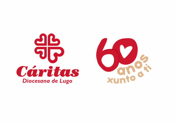logo cáritas diocesano de lugo 60 aniversario