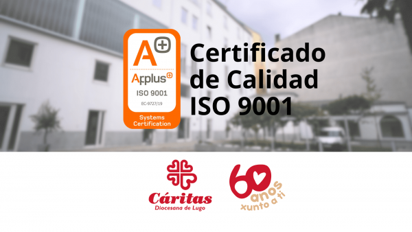 imagen sobre el certificado de calidad ISO 9001 a Cáritas Lugo
