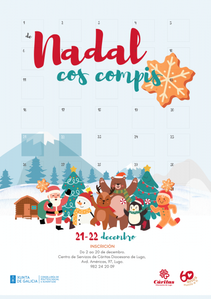 cartel de las actividades de navidad de los programas de infancia y juventud